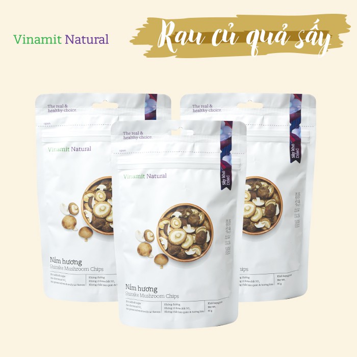 Nấm Hương Sấy Vinamit Gói 80g Snack Healthy