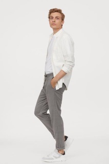 H&M Man Jogger kẻ xám