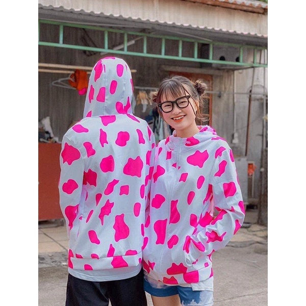 Áo nắng bò sữa màu hồng