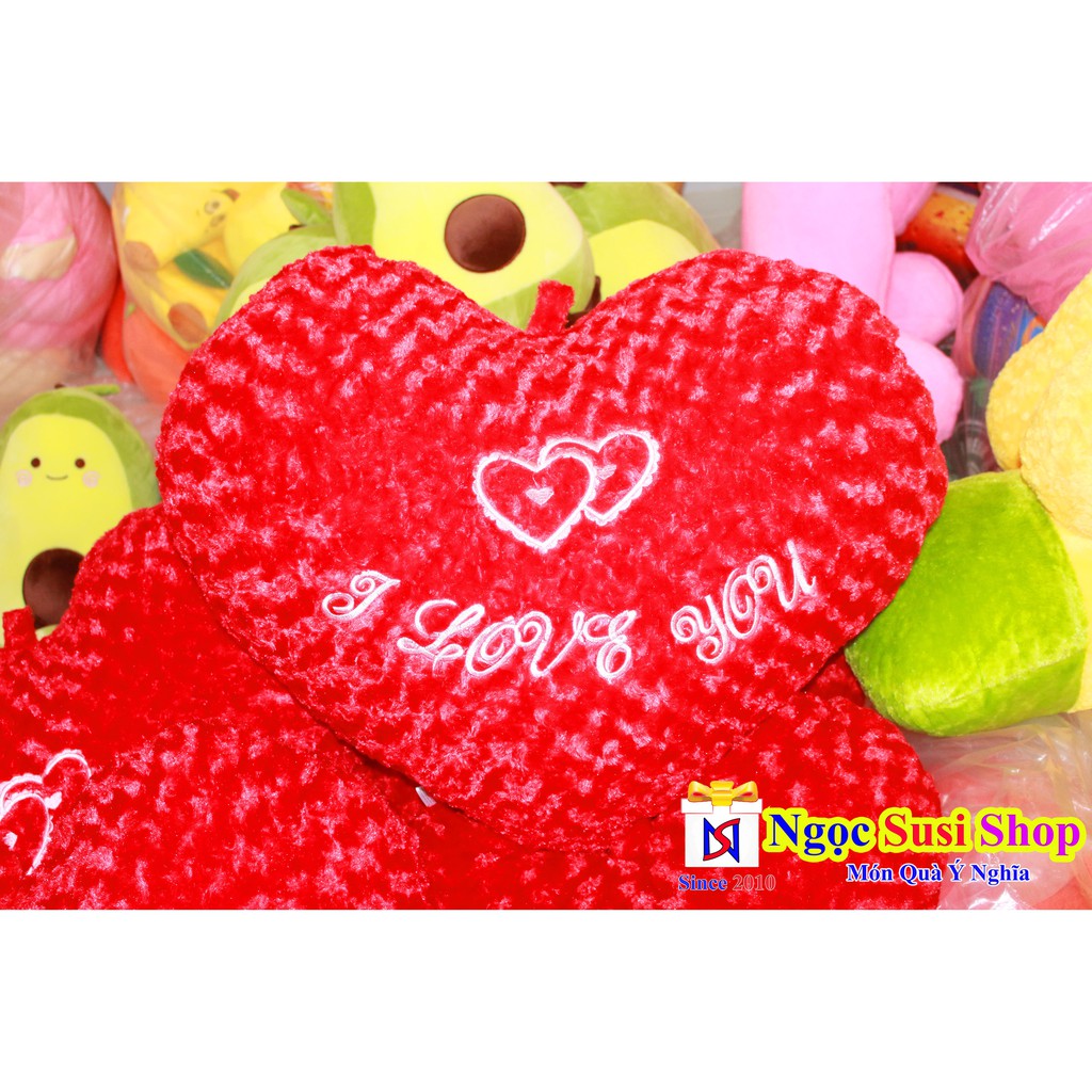 [ẢNH THẬT 100%] Gấu Bông Gối Ôm Trái Tim Tình Nhân VALENTINE Lớn I LOVE YOU [ CỰC ĐẸP]