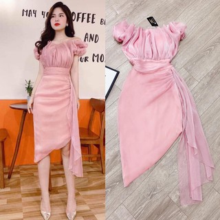 Đầm body dự tiệc 👗 đẹp dvc 💕 váy body dự tiệc màu hồng trễ vai v1663
