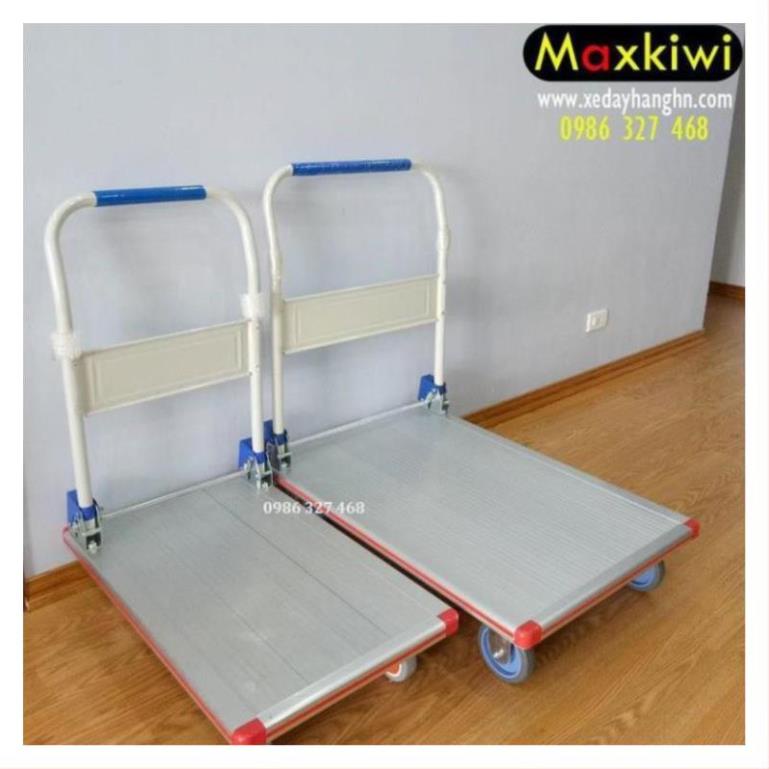 [FreeShip - Hàng Cao Cấp] Xe Đẩy Hàng 300kg, Xe Đẩy Bán Hàng 4 Bánh Maxkiwi- Siêu Bền, Sàn Aluminium Chống Gỉ