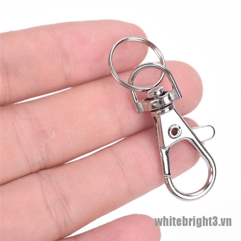 Set 10 móc càng cua có chốt xoay màu bạc dùng làm móc khóa gắn túi xách và quà tặng tiện lợi