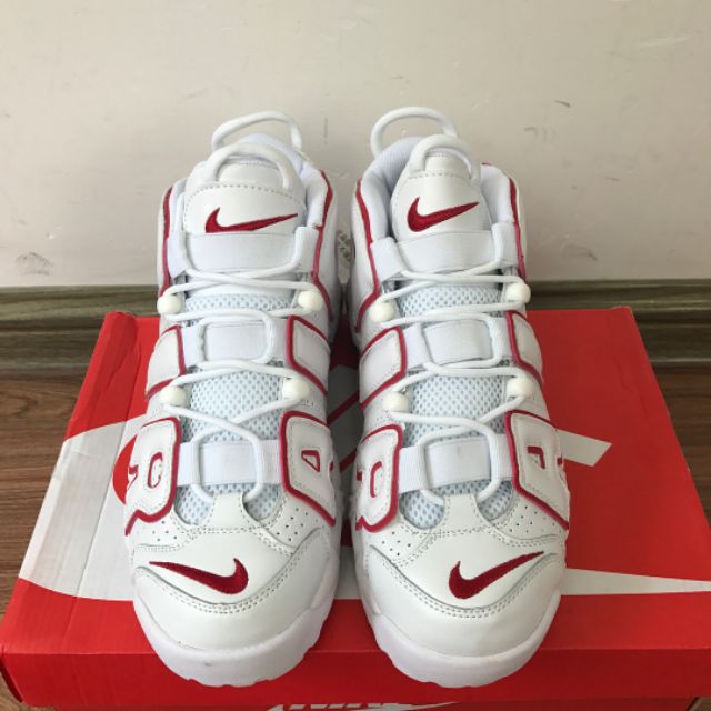 [FULLBOX] Giày thể thao Nike Air More Uptempo White Red Trắng đỏ