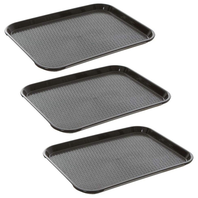 3PCS Rectangular Plastic Tray Fast Food Tray Hotel Cafeteria Tray