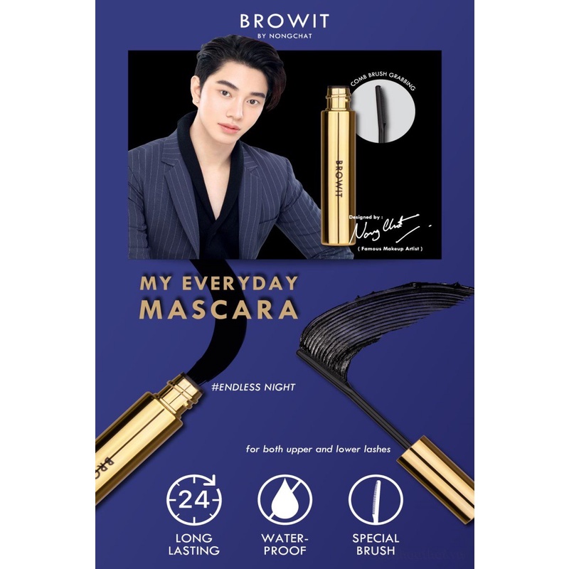 Chuốt mascara Thái BROWIT My Everyday Mascara #Endless Night 5.5g by Nong Chat