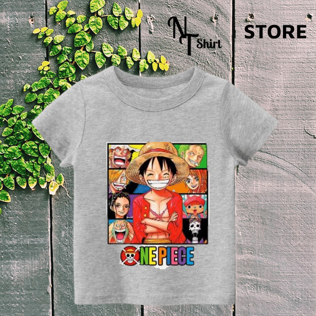 Áo thun bé trai in hình Chibi LUFFY  One Piece Đảo Hải Tặc, Áo cotton mặc mát thoải mái NTShirt