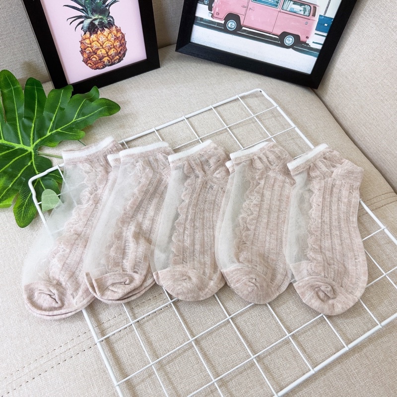 Combo túi tất ren thấp cổ xinh lắm luôn 5 đôi