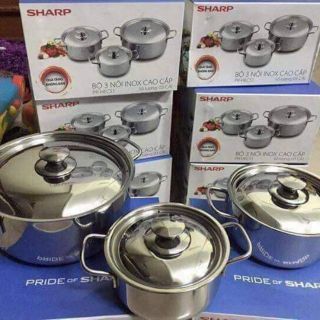 Bộ 3 nồi inox shap