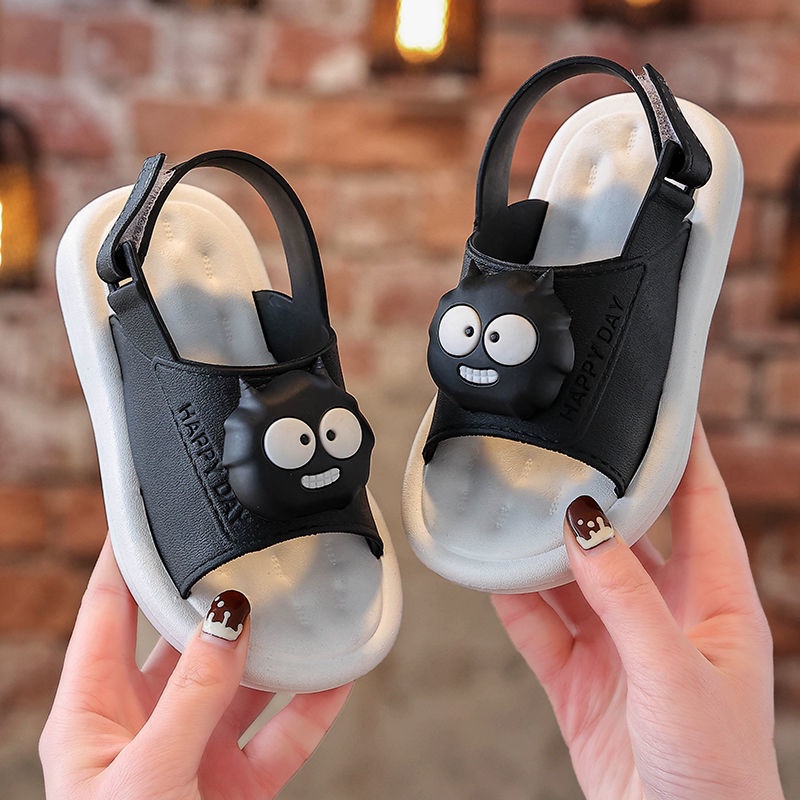 Sandal hở ngón đế bằng chống trượt chống nước họa tiết hoạt hình cho bé