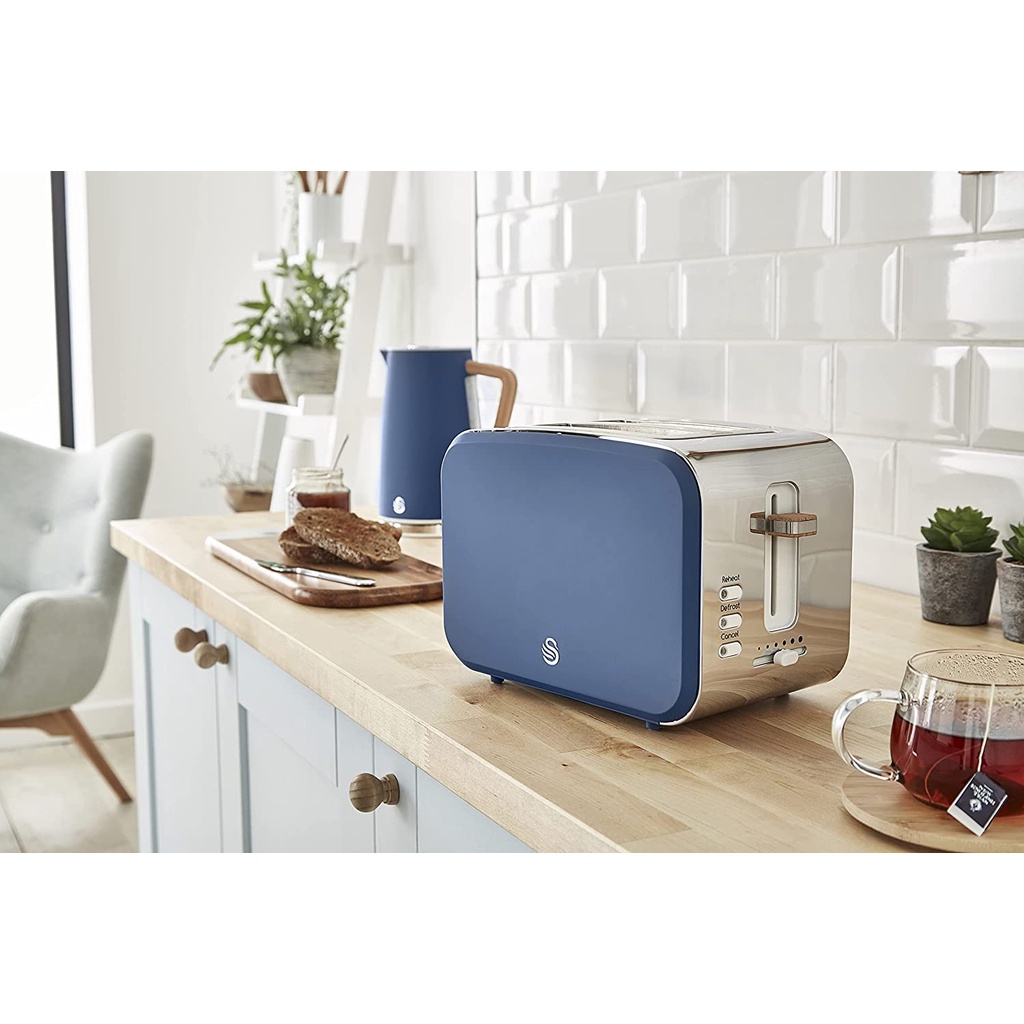 Máy nướng bánh mì 2 lát Swan Nordic Toaster 900W phong cách Bắc Âu 3 nút chức năng, 6 cấp độ