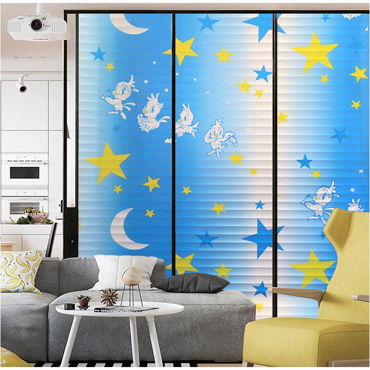 Decal giấy dán kính vịt và mặt trăng khổ 45cm keo sẵn