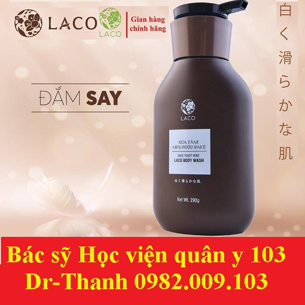 sữa tắm trắng da men rượu sake LACO HOT 290g