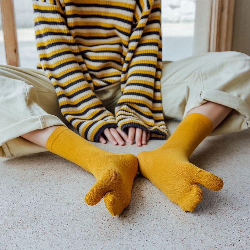 Vớ Ngón Chân Vừa Hai Ngón Màu Sắc Đơn Giản Phong Cách Nhật Bản Dành Cho Nữ