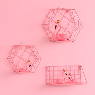 🌈Nhà Nemansie🔥Kệ Đựng Đồ Bằng Sắt Gắn Tường Màu Hồng Dễ Thương Tiện Dụng Cho Ký Túc Xá