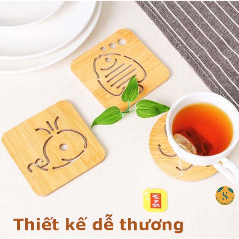 Miếng Kê Ly - Lót Ly Nhỏ Nhiều Hình Bằng Gỗ [LÓT LY GỖ NHỎ]