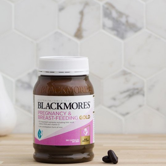 Vitamin bầu bú Blackmores Pregnancy and Breast-Feeding Gold – Bổ sung dưỡng chất cho mẹ bầu (lọ 180 viên)