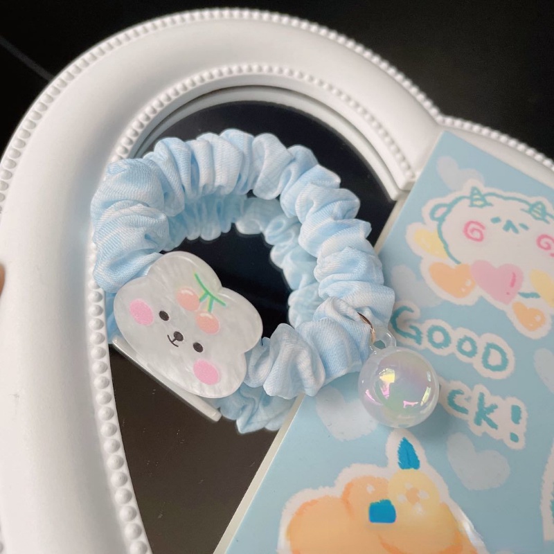 Dây Cột Tóc Bằng Vải Màu Kẹo Ngọt In Họa Tiết Cherry Hoạt Hình Dễ Thương Cho