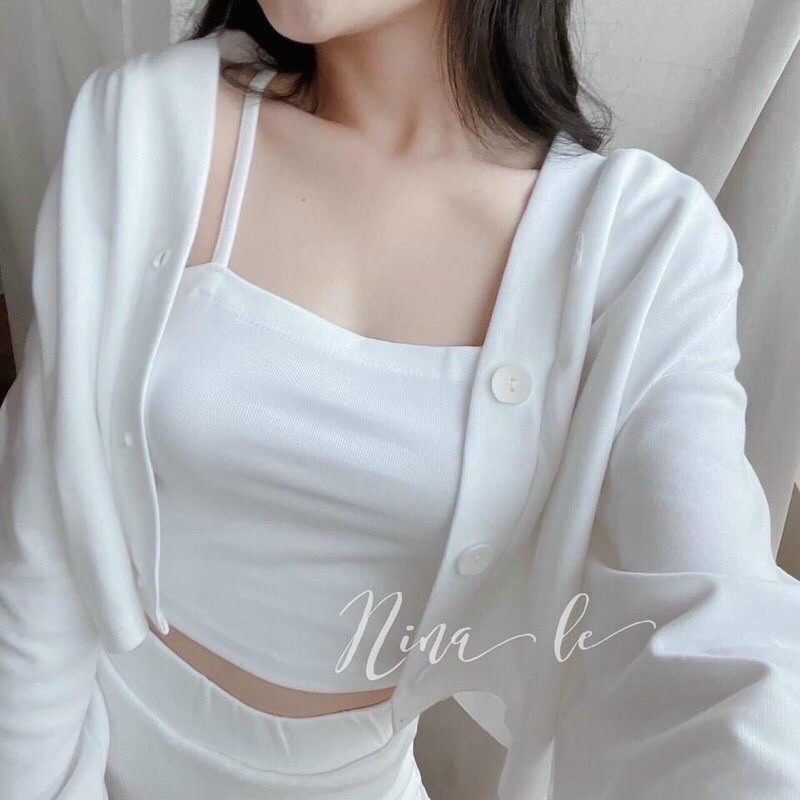 Set 3 món kèm áo 2s, váy và áo khác cardigan lửng NG