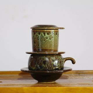 Phin THẤP pha cafe,CỐC CAFE,LY CAFE men Hỏa Biến GỐM SỨ BÁT TRÀNG CHÍNH HIỆU