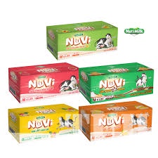 THÙNG 24 TÚI Sữa Nuvi 110ml Đào Táo/Dâu/Ca Cao/Cam/Trái Cây Giúp Bé Phát Triển Trí Não, Chiều Cao Cho Bé