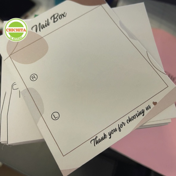 [Giá tận xưởng] Tag Gắn Móng Tay, Nailbox,Size 9x11cm - Giấy C300 Cán mờ Giá rẻ