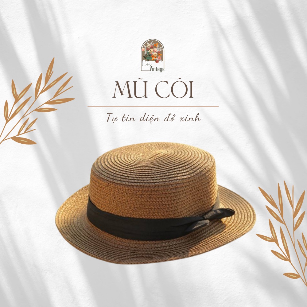 Mũ cói phớt vành nhỏ thời trang, cá tính, chụp ảnh bao đẹp