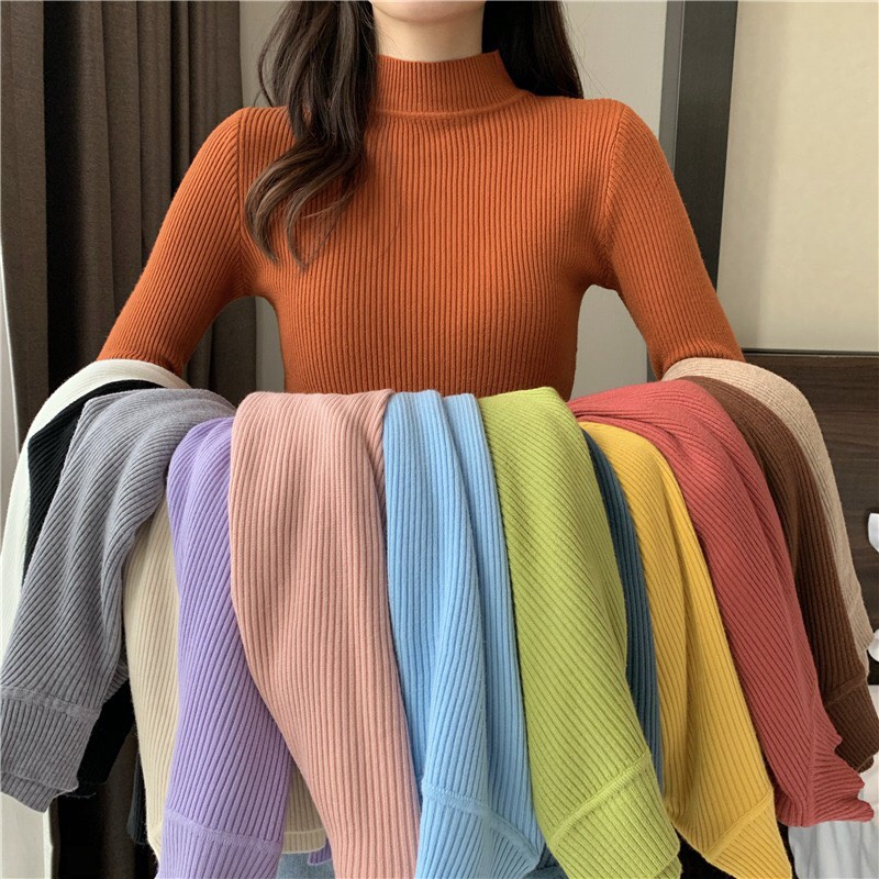 Áo Len Tăm Cổ 3 Phân Nữ Lông Cừu Quảng Châu Cao Cấp