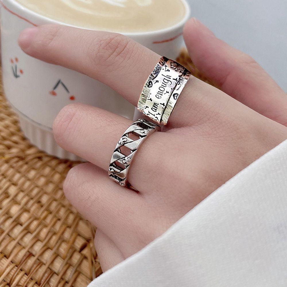 Eutus Nhẫn Hoa Bồ Công Anh Dây Bản Rộng Sáng Tạo Thiền Dành Cho Nữ