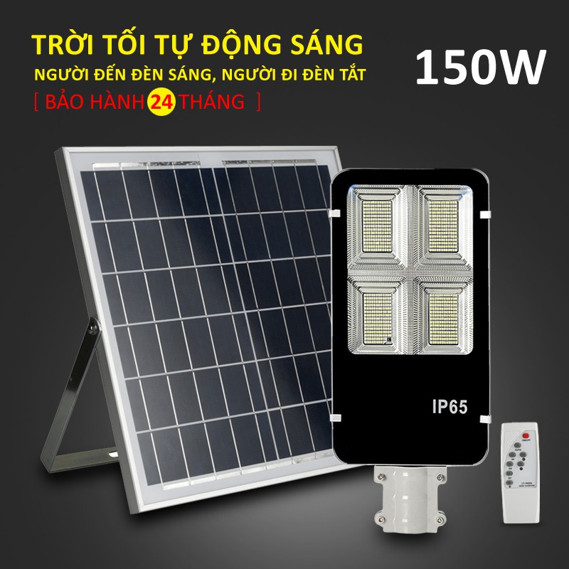 Đèn led năng lượng mặt trời công suất 150W-200W, có remote điều khiển từ xa tiện lợi thông minh, bảo hành 24 tháng HL152