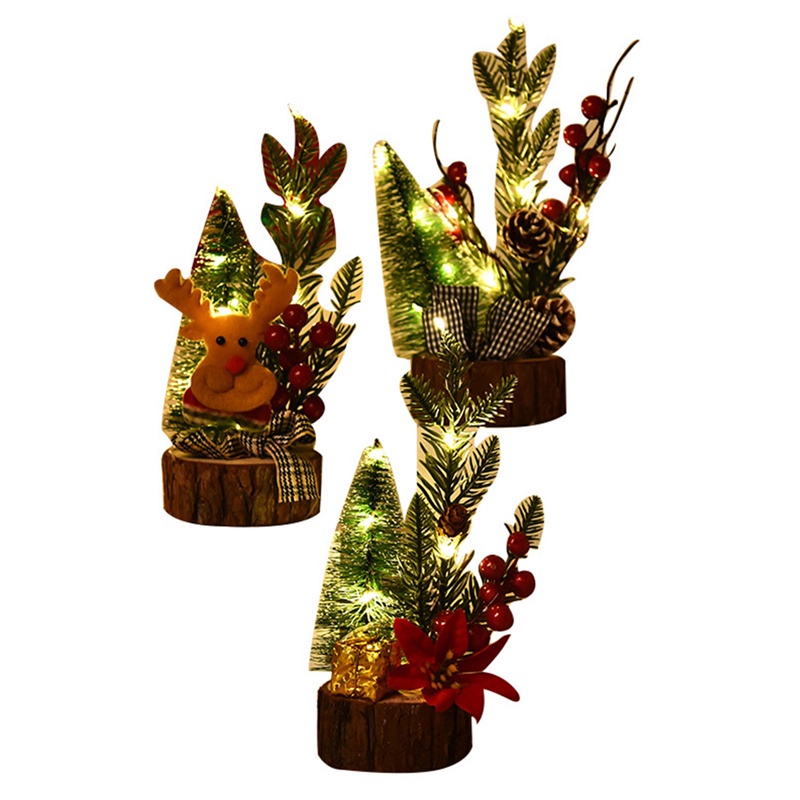 Tmdbyx Cây Thông Giáng Sinh Để Bàn Có Đèn Led Dễ Thương
