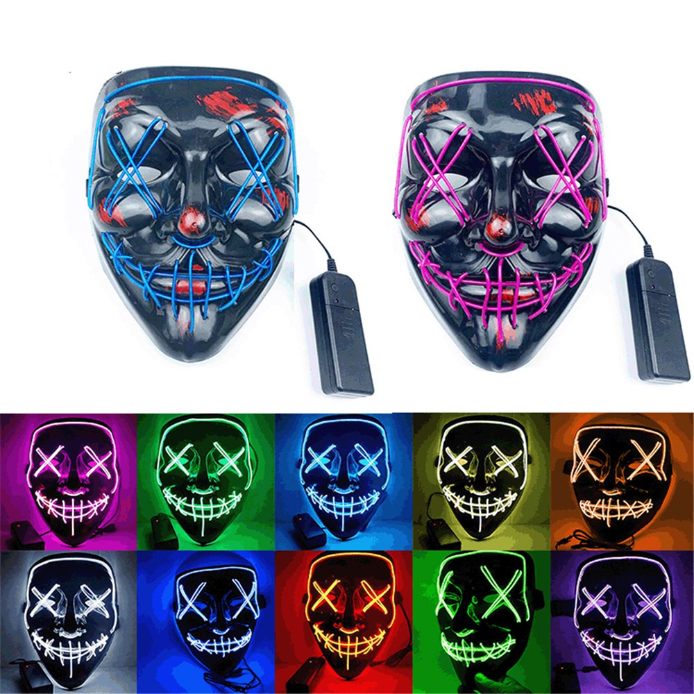 Mặt nạ Hacker thanh trừng, mặt nạ phát sáng hóa trang halloween HOT TIKTOK