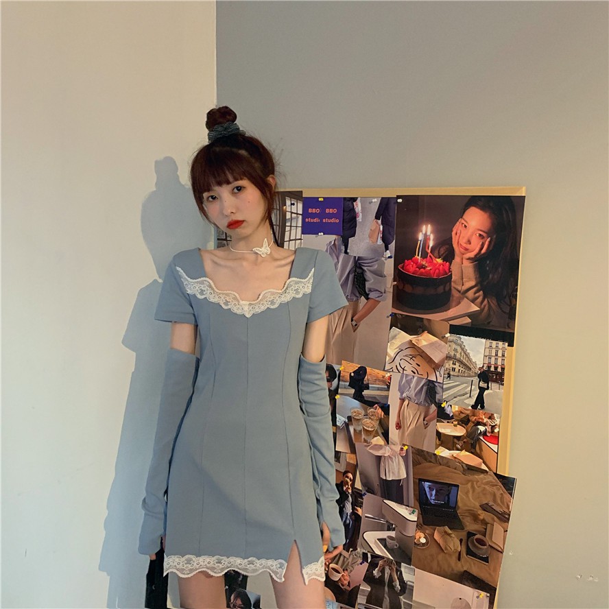 Women's dresses/knee-length skirts//bag hip skirts/lace stitching dresses/Slim fit with A-line skirt skirt/ | BigBuy360 - bigbuy360.vn