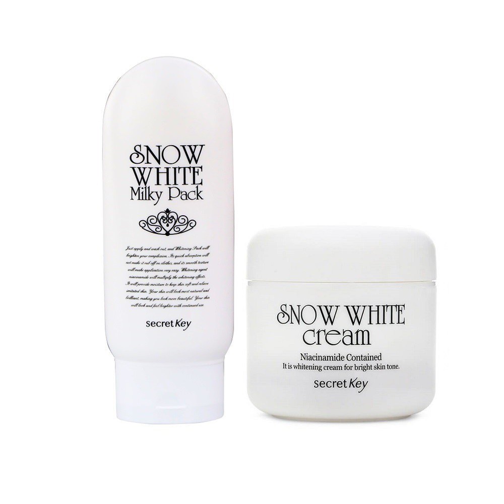 Combo Kem Tắm - Kem Dưỡng Trắng Da Secret Key Snow White