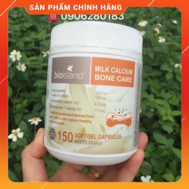 Bio Island Milk Calcium Bone Care 150 viên Canxi sữa hữu cơ shopnguyenanh88