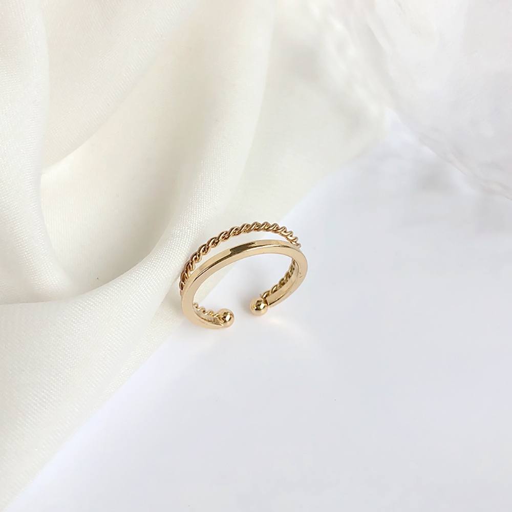 Nhẫn mặt hình hoa hải đường phối ngọc trai giả thời trang