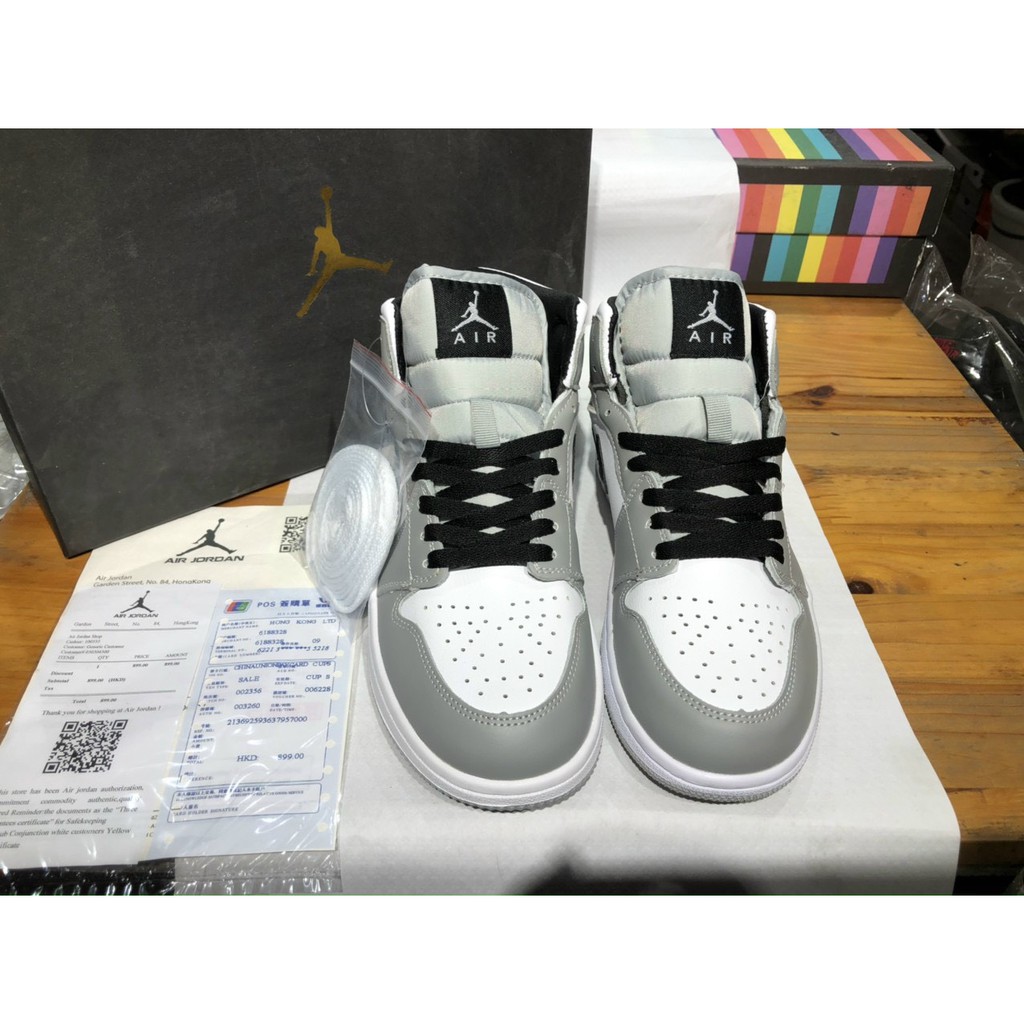 [Siêu Hot ]  Giày sneaker Jordan 1 grey/white đủ size nam nữ. Giày Jd1 xám cao | BigBuy360 - bigbuy360.vn