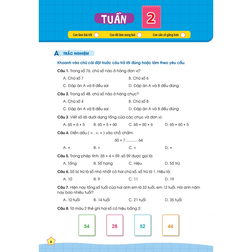 Sách Tham Khảo -Phiếu Bài Tập Cuối Tuần Toán 2 (35 Tuần Học) - MEGABOOK