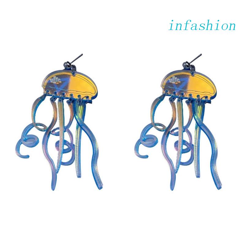 Khuyên Tai Tua Rua Hình Sứa Biển Phản Quang Vui Nhộn