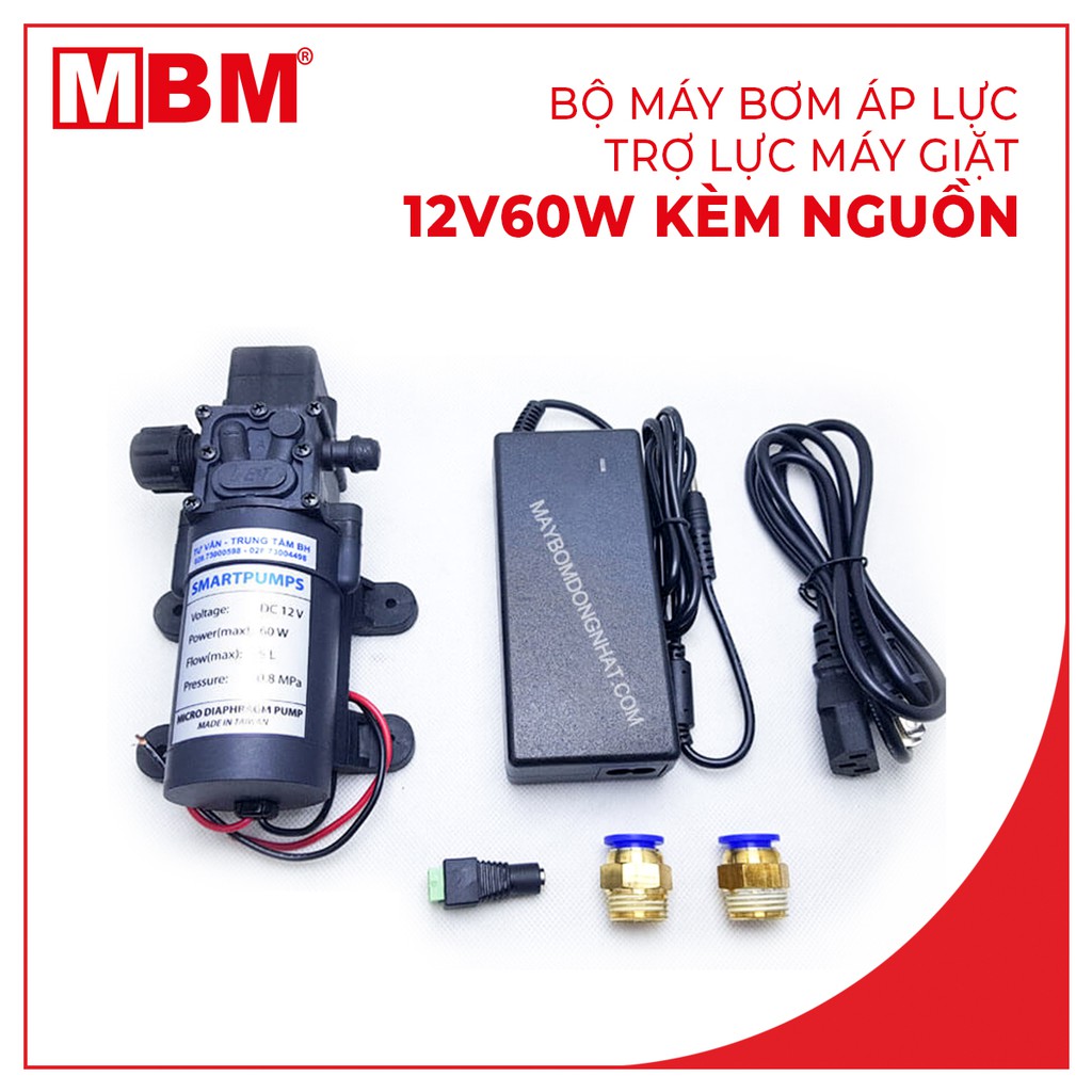 Bộ máy bơm áp lực trợ lực 12V 60W tự động-hỗ trợ kỹ thuật trọn đời