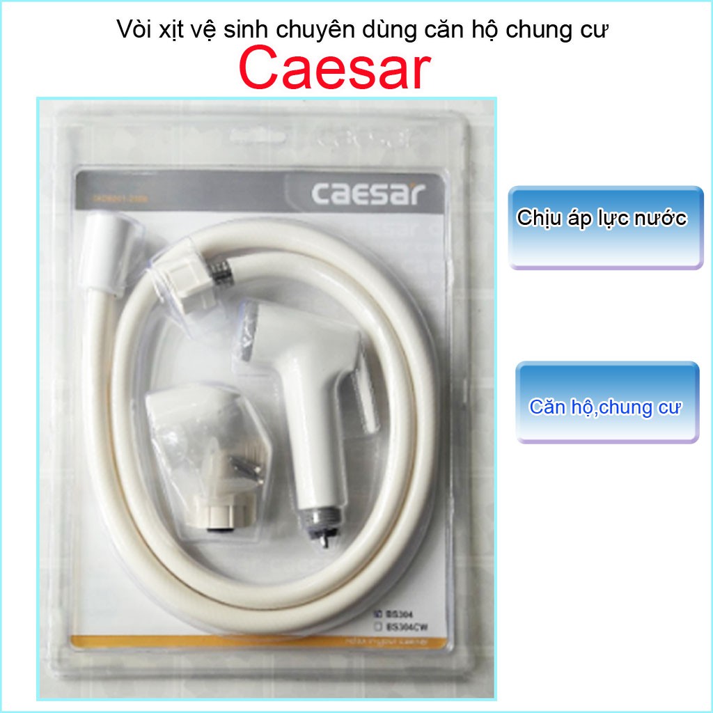 Vòi xịt vệ sinh chuyên dùng chung cư Caesar Trắng | BigBuy360 - bigbuy360.vn