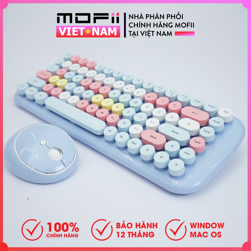 MOFII CANDY MIXED COMBO Bàn Phím và Chuột Không Dây Chính Hãng tương thích Win, MacOs, tivi, điện thoại