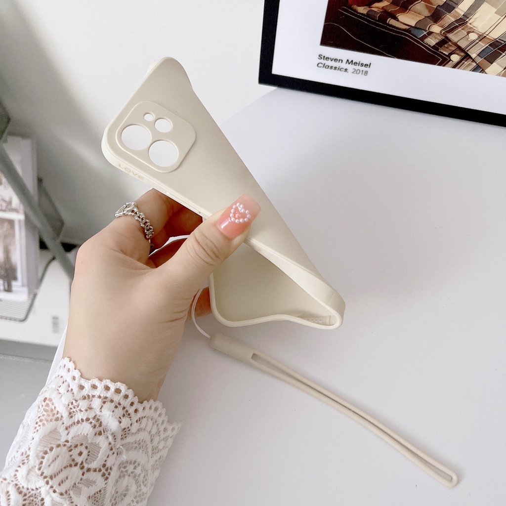 Ốp Điện Thoại Viền Dọc Kèm Dây Đeo Cho iPhone 11 12 13pro MAX 7plus 8plus XS MAX XR 6plus 7G 8G SE 11PRO