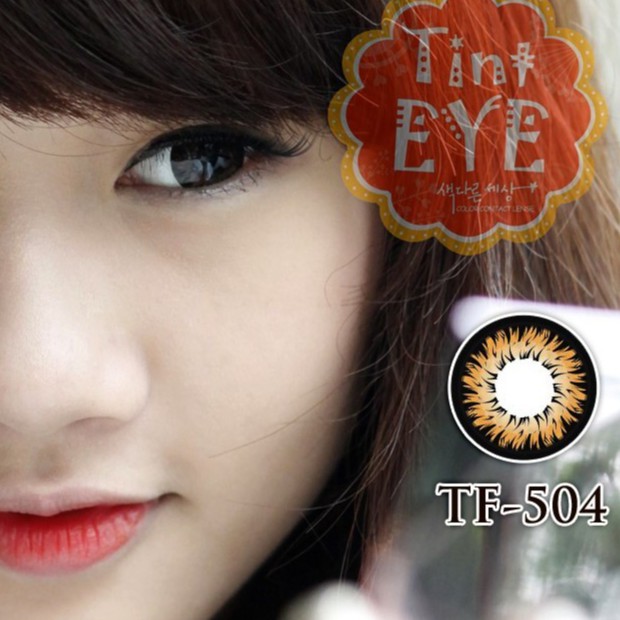 155k Lens + Ngâm + Nhỏ Mắt + Dụng Cụ + Khay - Lens Honey Brown TF-504