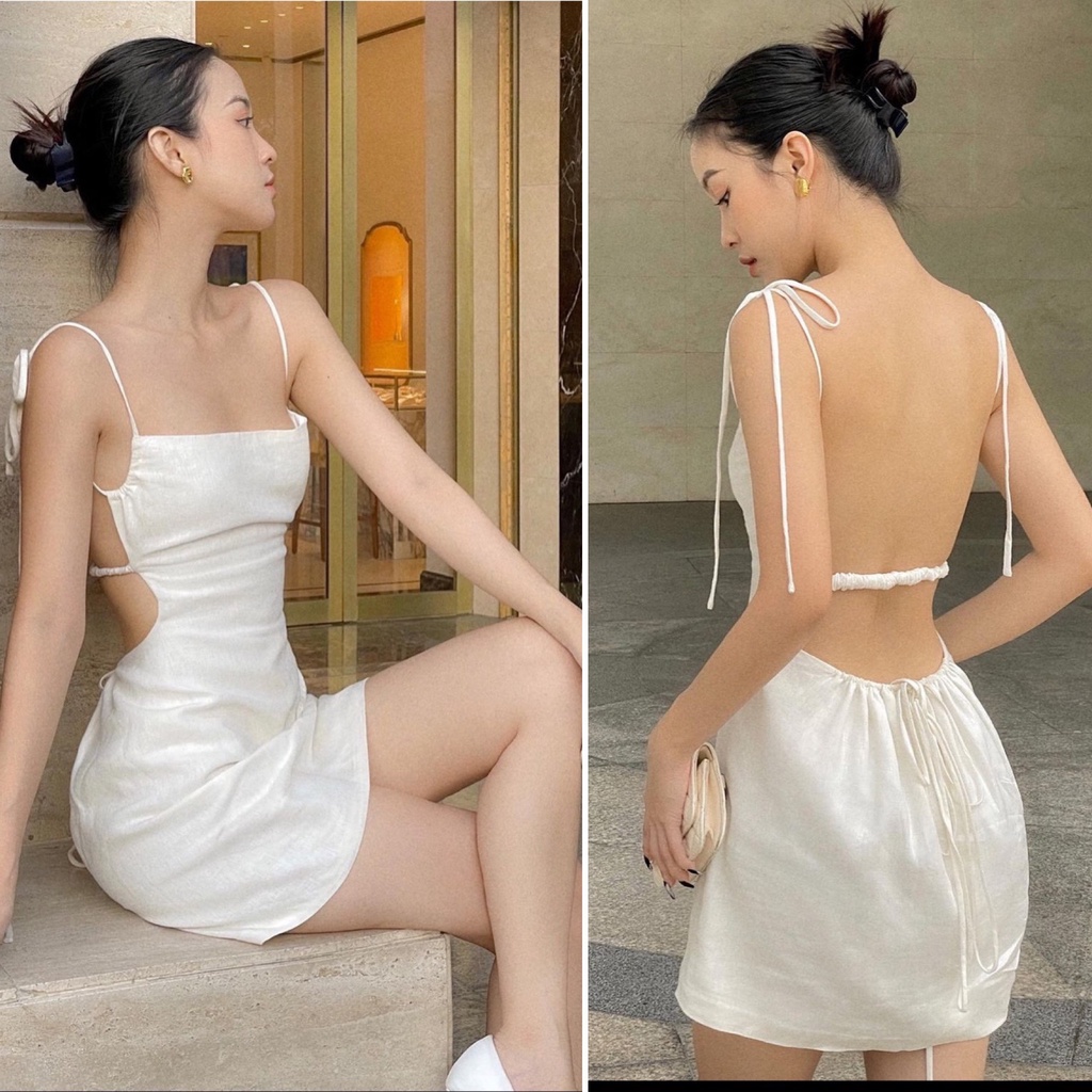 Đầm 2dây mảnh hở lưng cúp ngực sexy