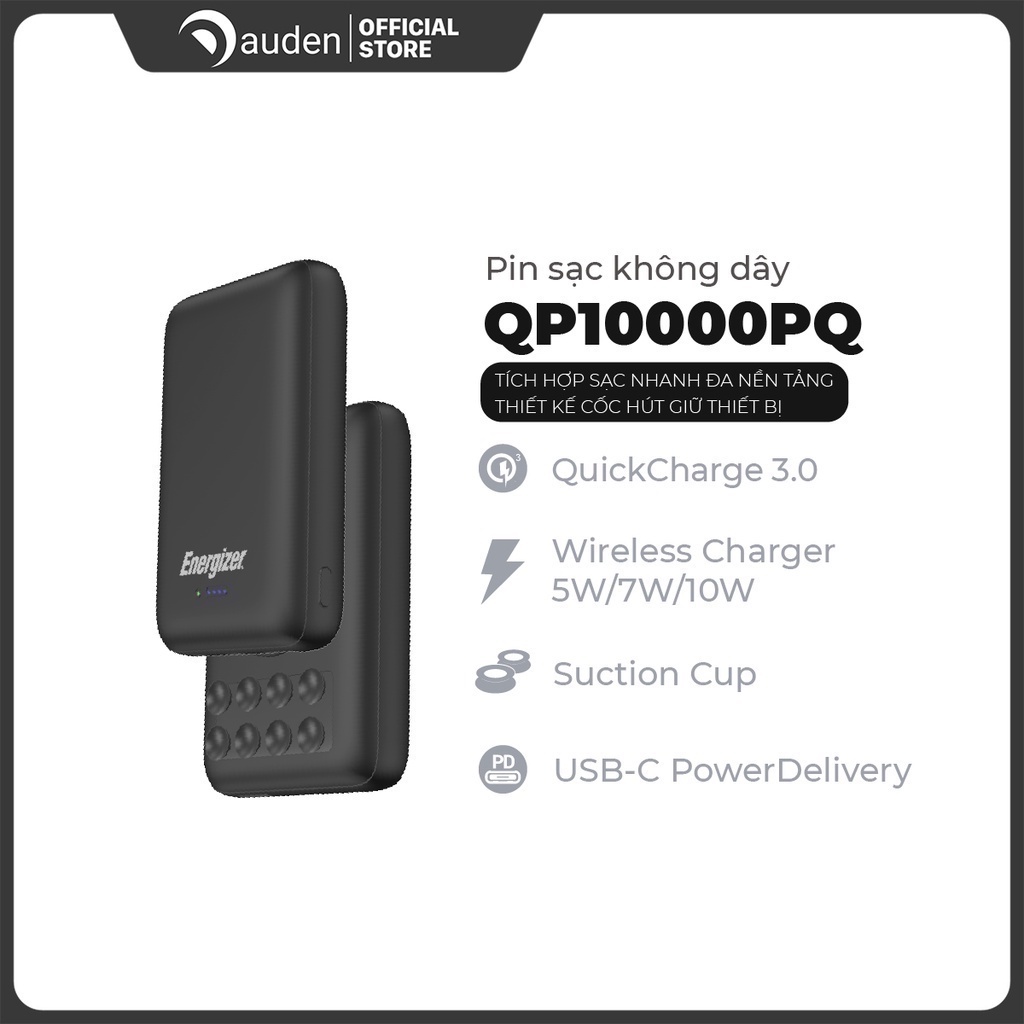 Pin dự phòng Energizer QP10000PQ 10,000mAh, tích hợp sạc nhanh đa nền tảng, sạc khôn