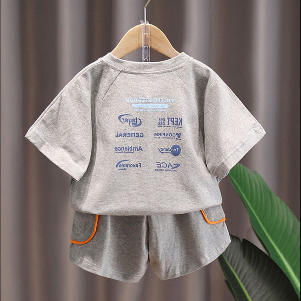 Bộ Cộc Tay Cho Bé Chữ A, Đồ Bộ Bé Trai Chất Cotton Cao Cấp Cho Bé Từ 6-18kg SUMO KIDS