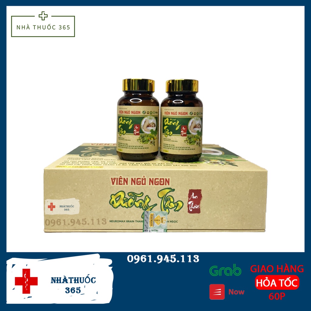 Viên Ngủ Ngon Dưỡng Tâm An Thần - Giup bồi bổ cơ thể (Hộp 2 lọ X 30 viên )