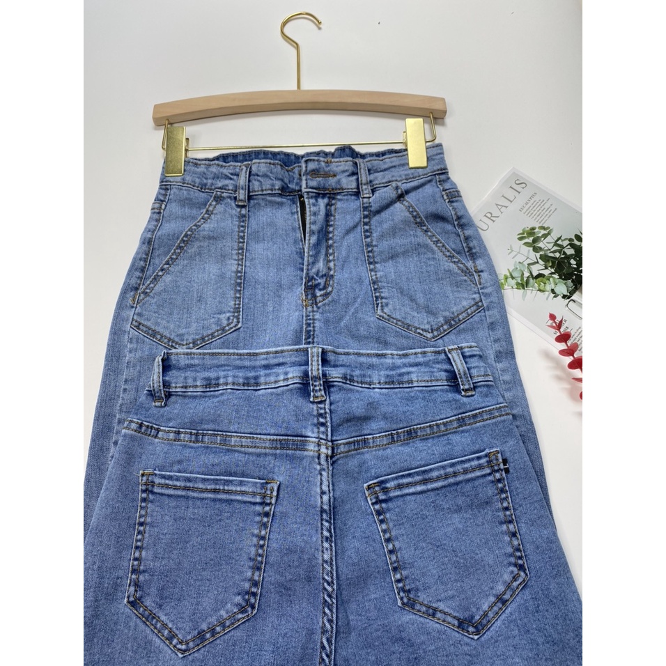 Quần jeans ống đứng cạp cao tôn dáng ONKIM - Chất bò co dãn