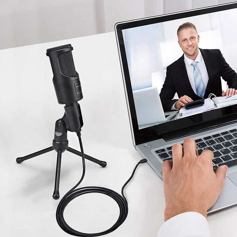 USB Microphone,Plug &Play Mic,PC Gaming Microphone,with Tripod Stand,for Streaming,Vocal Recording,YouTube, Skype,Twitch